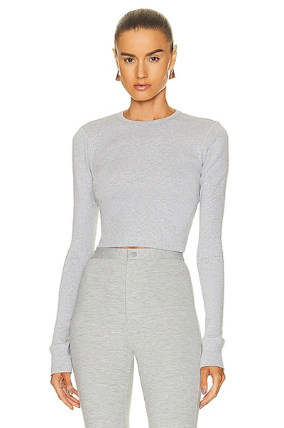 Wardrobe.nyc Gray Hailey Bieber Edition Hb Long Sleeve T-shirt In Grey Marl