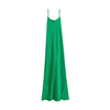 Victoria Beckham Satin Open-back Maxi Slip Dress In Emerald