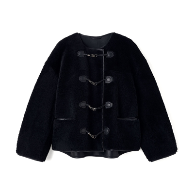 Totême Toteme Teddy Shearling Jacket In 200 Black