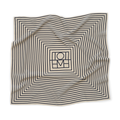 Totême Signature Monogram Silk Scarf In Monogram Print