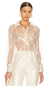 More To Come Wyatt Button Down Top In Nude
