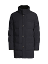 Andrew Marc Shelton Cool Touch Regular Fit Quilted Down Parka With Removable Shearling Trimmed Bib In Black