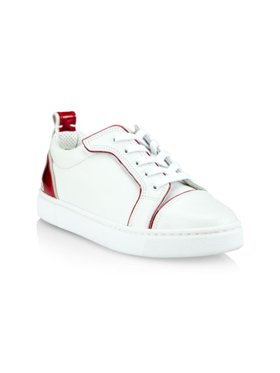 Christian Louboutin Little Kid's & Kid's Pat Psychic Sneakers In White Red