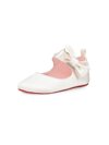 CHRISTIAN LOUBOUTIN BABY GIRL'S LOU BABE SATIN CREPE FLATS