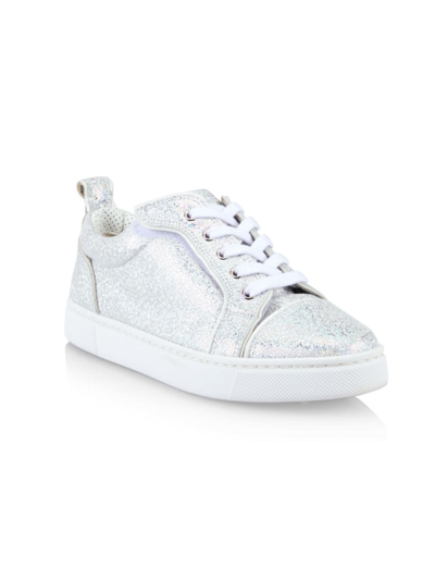 Christian Louboutin Little Kid's & Kid's Funny To Flat Glitter Sneakers In Silver