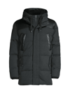 Andrew Marc Hampshire Yeti Tech Quilted Mix Media Jacket With Hooded Bib In Black