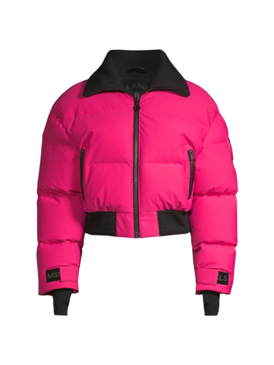 Moose Knuckles Women's Apres Ski Maspeth Puffer Jacket In Pink Peacock