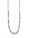 ROOM SERVICE WOMEN'S AFRICA SWAHILI 24K GOLD-PLATE BEADED MULTI-STONE NECKLACE