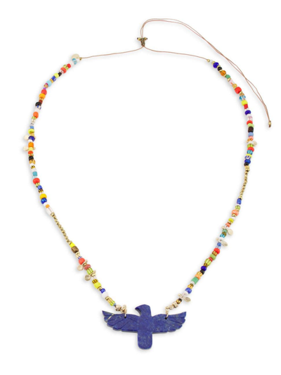 Room Service Women's Phoenix Phenix Perle 24k Gold-plated & Natural Stone Necklace In Lapis