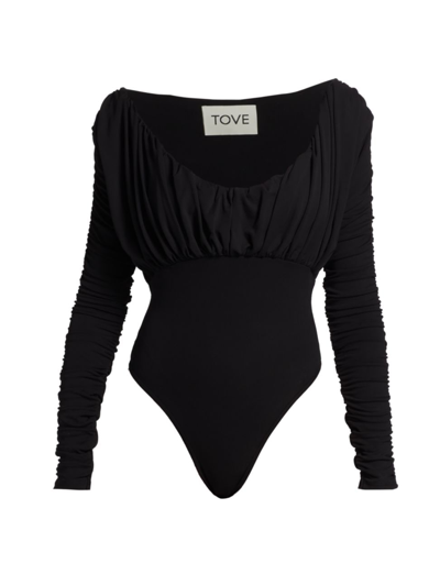 Tove Tess Long-sleeve Bodysuit In Black