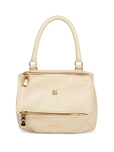 Givenchy Small Pandora Calfskin Leather Crossbody Bag In Beige