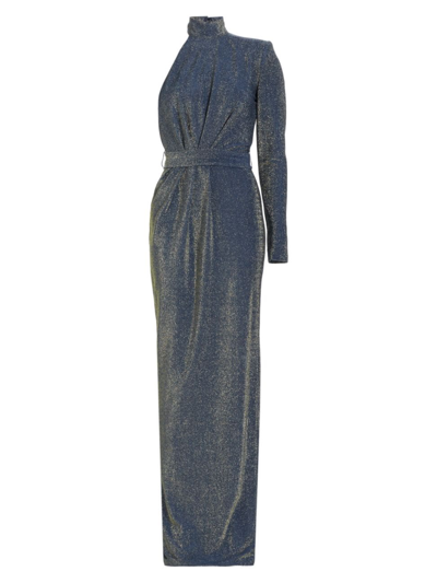 Michael Costello Collection Women's Quinn One-sleeve Column Gown In Navy