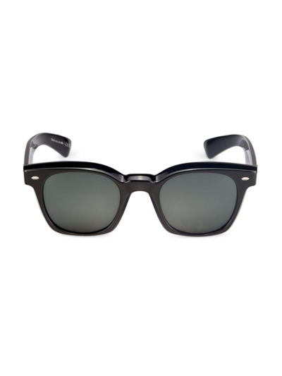 Oliver Peoples Men's 50mm Merceaux Rectangular Sunglasses In Black_midnight_express_polar