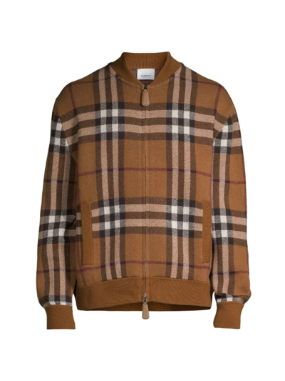 Burberry Check Cashmere Jumper In Brown