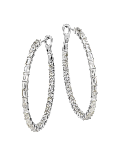 Stephanie Gottlieb Women's Undecided 14k White Gold & 3.6 Tcw Diamond Inside-out Hoop Earrings