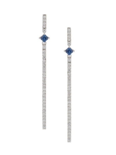 Stephanie Gottlieb Women's Hanging Diamond & Sapphire 14k White Gold Earrings