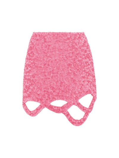 Aje New Catara Sequined Mini Skirt In Rouge Pink