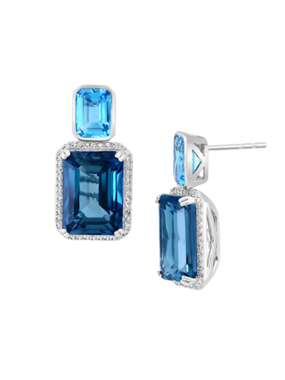 Saks Fifth Avenue Women's 14k White Gold & Multi-gemstone Drop Earrings In Blue