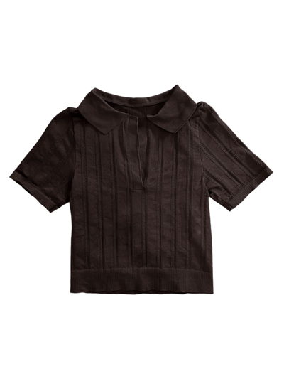 Alala Women's Short Sleeve Seamless Polo T-shirt In Black