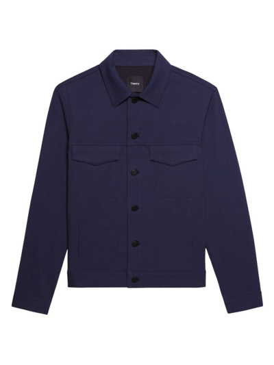 Theory Men's River Neoteric Twill Jacket In Dark Navy