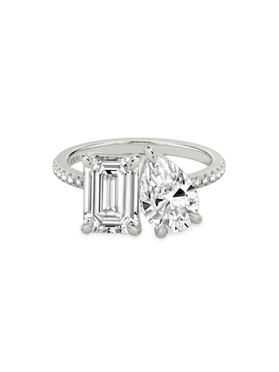 Vrai Women's Toi Et Moi 18k White Gold & 3.63 Tcw Lab-grown Diamond Engagement Ring