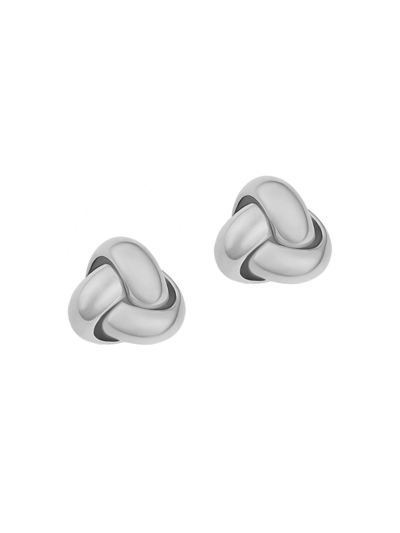 Oradina Women's 14k White Solid Gold Forget Me Knot Studs In White Gold