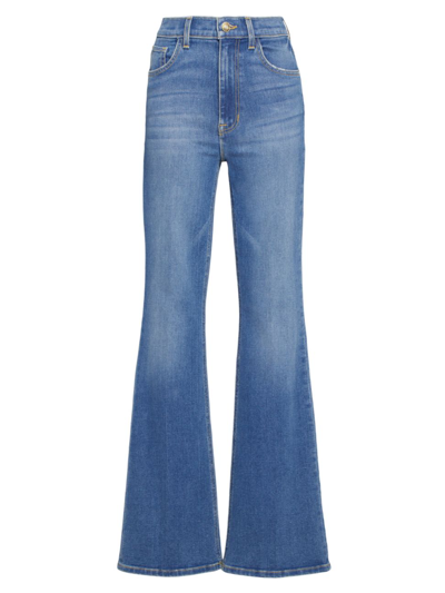 Current Elliott The Girl Crush Faded Mid-rise Flared Jeans In Vapor ...
