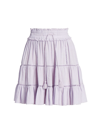 Isabel Marant Étoile Lioline Tiered Elastic Mini Skirt In Lilac