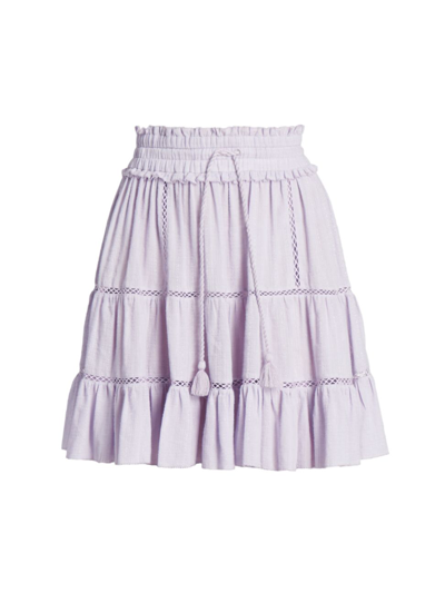 Isabel Marant Étoile Lioline Tiered Elastic Mini Skirt In Violet
