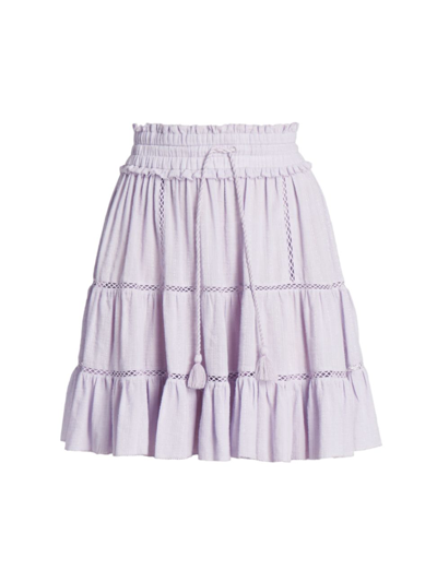 Isabel Marant Étoile Lioline Tiered Elastic Mini Skirt In Lilac