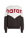 Isabel Marant Étoile Houston Colorblock Oversize Cotton Blend Sweatshirt In Faded Black Red