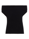 Totême Off-shoulder Evening Viscose Blend Top In Black