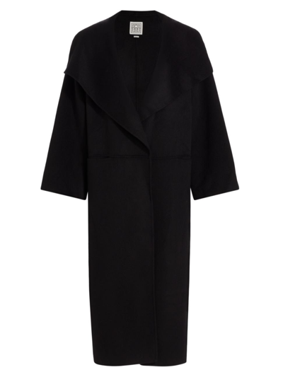 Totême Women's Open-front Wool Coat In Black