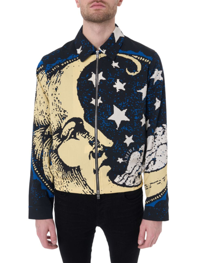 Amiri Men's Moonscape Wool Blouson Jacket In Black