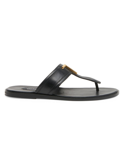 Tom Ford Brighton Logo-embellished Leather Sandals In Black