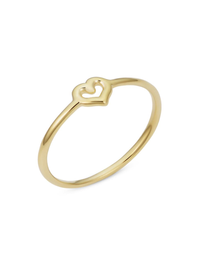 Oradina Women's 14k Yellow Solid Gold Heart Of Gold Ring In Yellow Gold