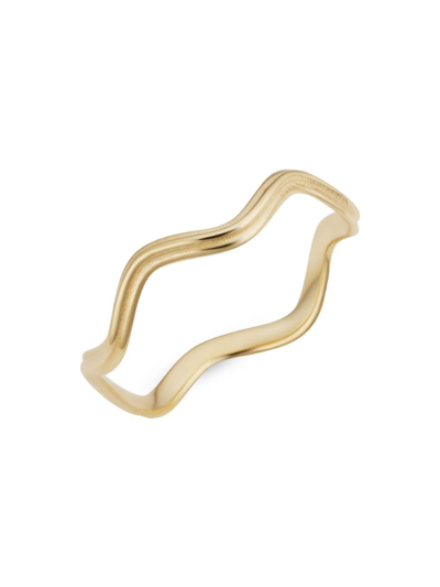 Oradina Women's 14k Yellow Solid Gold Curve Appeal Ring In Yellow Gold