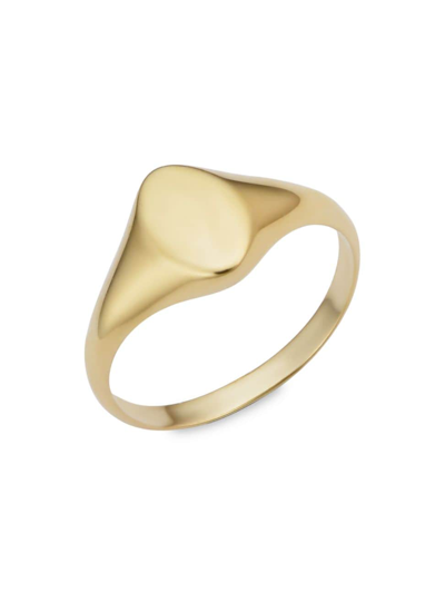 Oradina Women's 14k Yellow Solid Gold Florence Oval Signet Ring In Yellow Gold