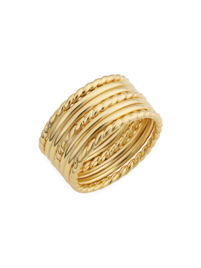 Oradina Women's 14k Yellow Solid Gold Cleopatra Ring In Yellow Gold