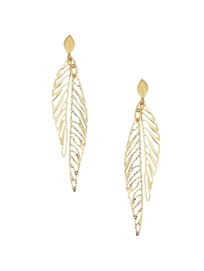 Oradina Women's 14k Yellow Solid Gold Dante Drop Earrings In Yellow Gold