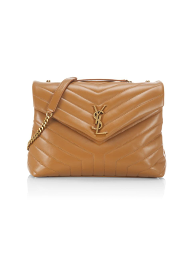 Saint Laurent Women's Loulou Medium Chain Bag In Dark Naturel