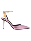 Tom Ford Women's Lizard-embossed Leather Slingback Pumps In Light Pink