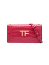 Tom Ford Women's Mini Tf Croc-embossed Leather Crossbody Bag In Rose Red