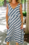 B COLLECTION BY BOBEAU Lisette Sleeveless Striped Dress in Chambray