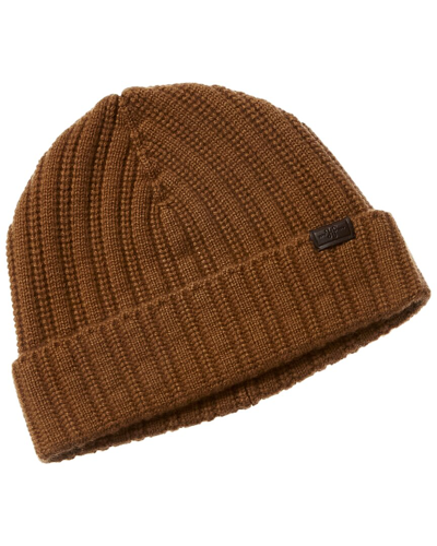 Hickey Freeman Marled Ribbed Cashmere Hat In Brown