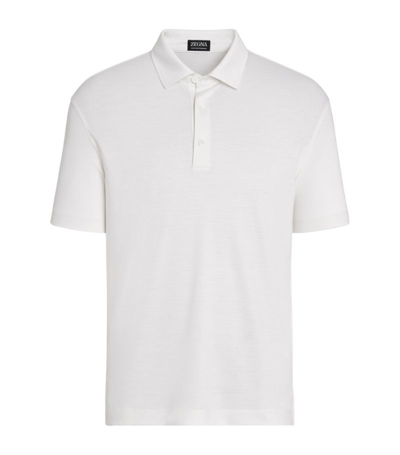 Zegna Wool Polo Shirt In White