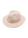Van Palma Noe Chain-embellished Fedora Hat In Light Beige