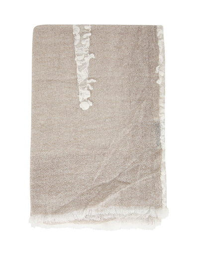 Oats &amp; Rice Artisan Cashmere Scarf In Oatmeal