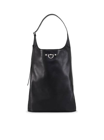 Durazzi Milano D-ring Leather Tote Bag In Black