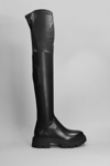 ASH GILL COMBAT BOOTS IN BLACK LEATHER